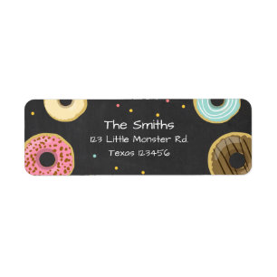 Doughnut Return Address Label Sweet Doughnut Girl