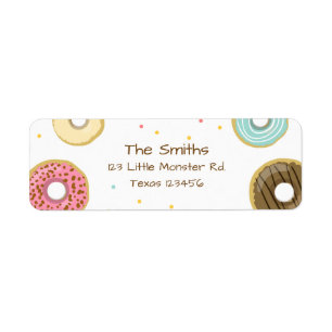 Doughnut Return Address Label Sweet Doughnut Girl