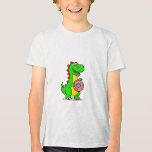 Doughnut-Saurus Rex – Cute Dinosaur with Doughnut  Tri-Blend Shirt