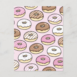 Doughnut seamless pattern holiday postcard
