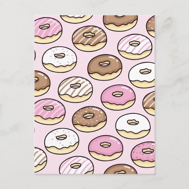 Doughnut seamless pattern holiday postcard (Front)