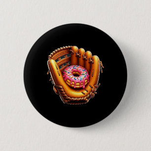 Doughnut Sell Glove Youth Sports Illustration 6 Cm Round Badge