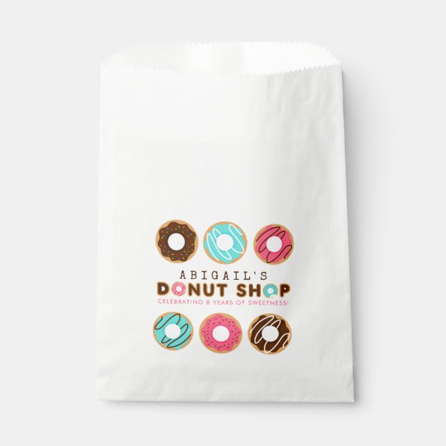 Doughnut Shop Birthday Party Favour Bags (Front)
