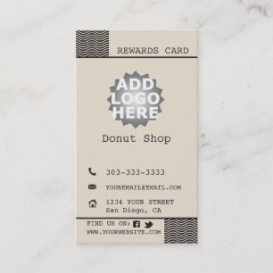 Doughnut Shop Customer Rewards Business Card