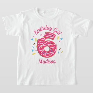 Doughnut Sixth birthday toddler tshirts