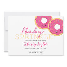 Doughnut Sprinkle Baby Shower Pink Twin Girls