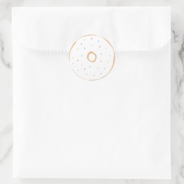 Doughnut Sprinkle Birthday Party Classic Round Sticker (Bag)