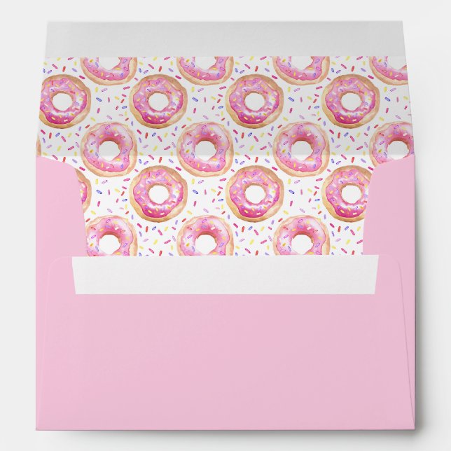 Doughnut Sprinkle Pink Sweet One Party Liner Envelope (Back (Bottom))