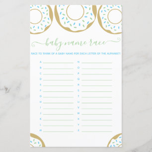 Doughnut Sprinkled With Love Baby Name Race Game