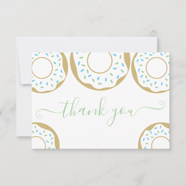 Doughnut Sprinkled With Love Baby Sprinkle Thank Y You Card (Front)
