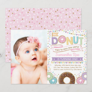 Doughnut Sprinkles Birthday Doughnut Party Invite