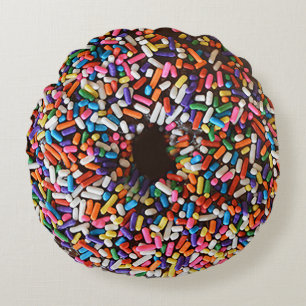 Doughnut Sprinkles Chocolate Icing Pillow