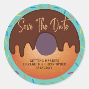 Doughnut Sprinkles Wedding Save The Date Seal