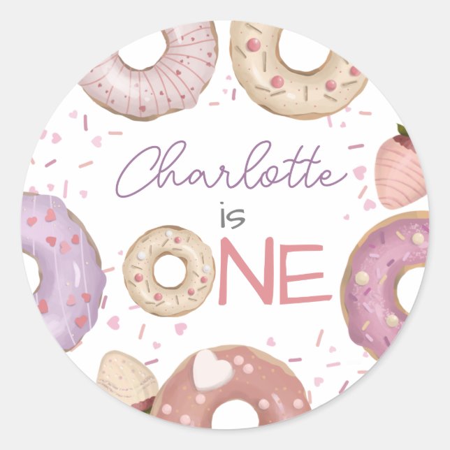 Doughnut Sweet Birthday  Classic Round Sticker (Front)