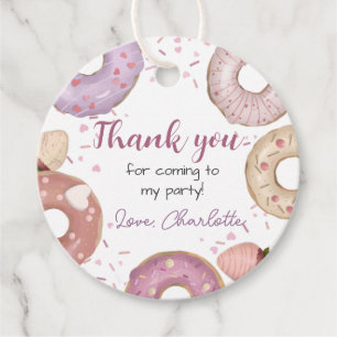 Doughnut Sweet Birthday Thank You Favour Tags