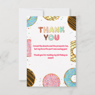 Doughnut Sweet Celebration Themed Birthday Thank Y You Card