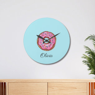Doughnut Sweet Girl Sprinkles Large Clock