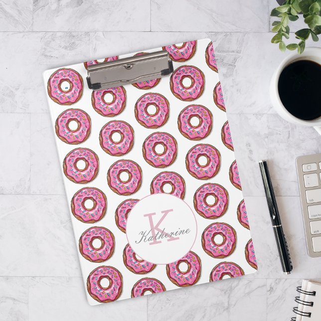 Doughnut Sweet Girl Sprinkles Pattern Custom Name Clipboard (Creator Uploaded)
