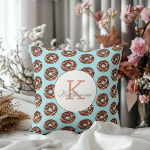 Doughnut Sweet Girl Sprinkles Pattern Custom Name Cushion