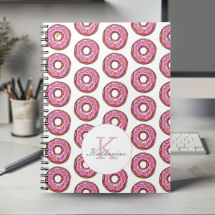 Doughnut Sweet Girl Sprinkles Pattern Custom Name Notebook