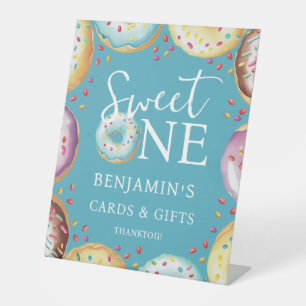 Doughnut Sweet One 1st Birthday Gifts and Cards Pedestal Sign