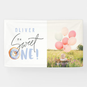 Doughnut sweet one 1st birthday party banner