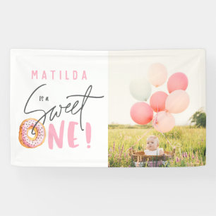 Doughnut sweet one 1st birthday party banner