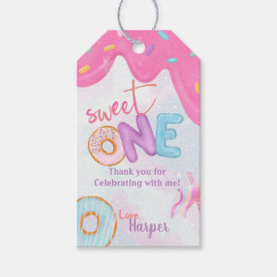 Doughnut sweet one 1st birthday party gift tags