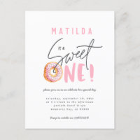 Doughnut sweet one 1st birthday party invitation