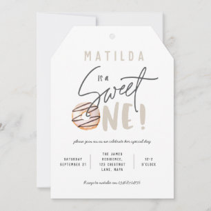 Doughnut sweet one 1st birthday party invitation