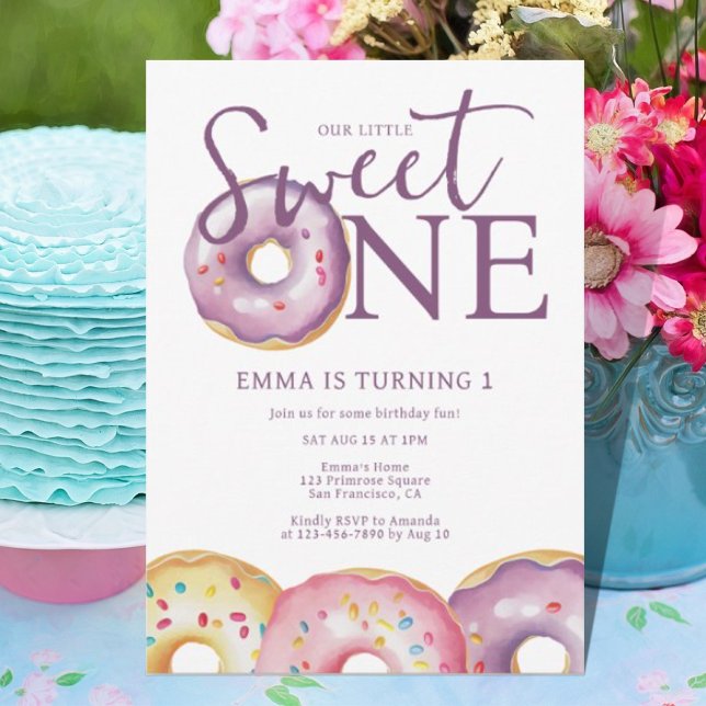 Doughnut Sweet One 1st Birthday Party  Invitation (Creator Uploaded)