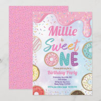Doughnut Sweet One 1st Birthday Party Pink Pastel 