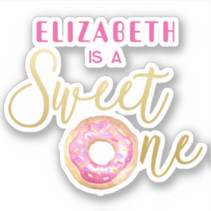 Doughnut Sweet One 1st Birthday Sticker