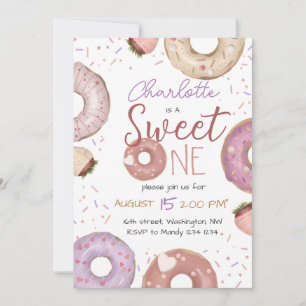 Doughnut Sweet One Birthday Invitation
