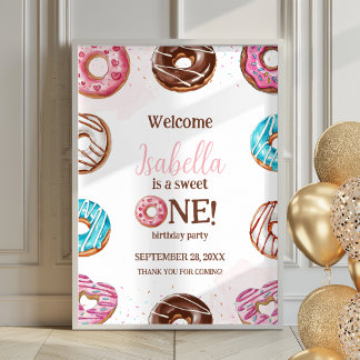 Doughnut Sweet One Girl Sprinkles Poster Welcome S