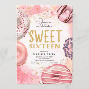 Doughnut Sweet Sixteen Invitation