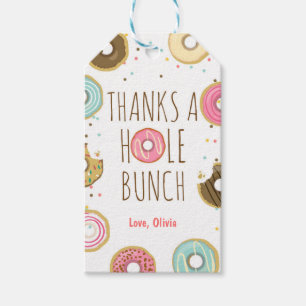 Doughnut thank you favour gift tags Girl Pink Doug