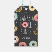 Doughnut thank you favour gift tags Girl Pink Doug