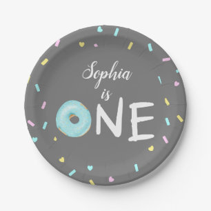 Doughnut Theme 1st Birthday Party Paper Plate