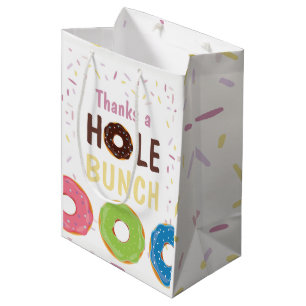 Doughnut themed Birthday Party Guest Thank You Medium Gift Bag