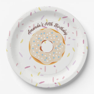 Doughnut themed Birthday Party personalised Paper Plate