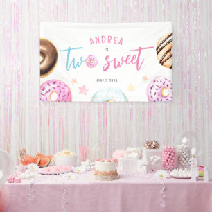 Doughnut Two Sweet 2nd Birthday Banner