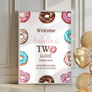 Doughnut Two Sweet Girl Sprinkles Poster Welcome S