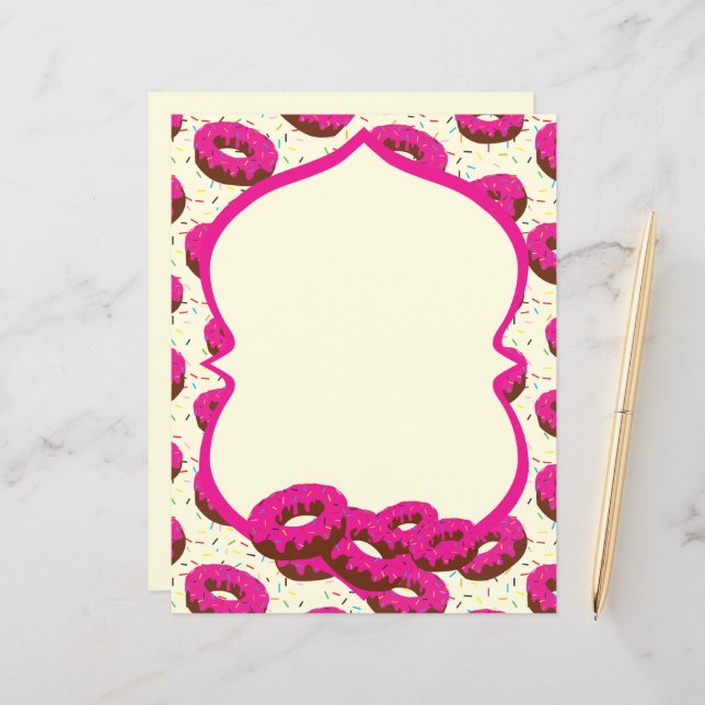 Doughnut unlined stationery paper (Front/Back In Situ)