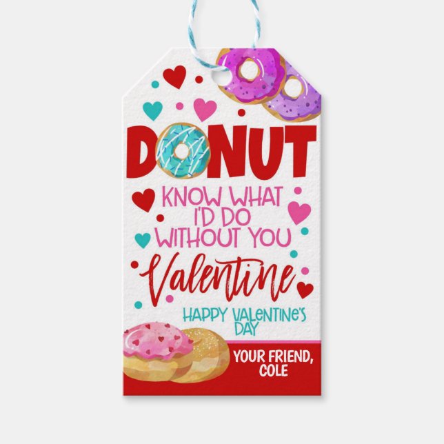 Doughnut Valentine Favour Tag (Front)