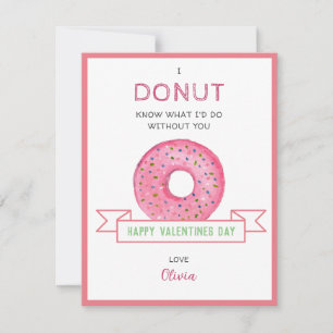 Doughnut Valentines day Mini flat  Note Card