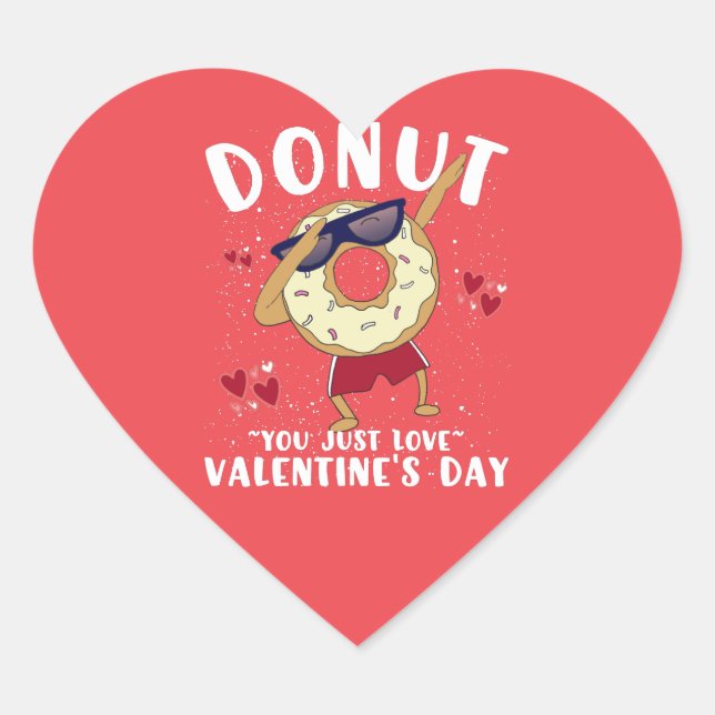 Doughnut Valentines Day Quote Heart Sticker (Front)