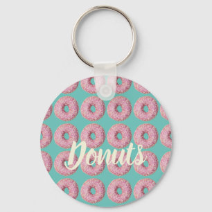 Doughnut Vegan Pattern for Vegetarian Sweet Tooth Key Ring