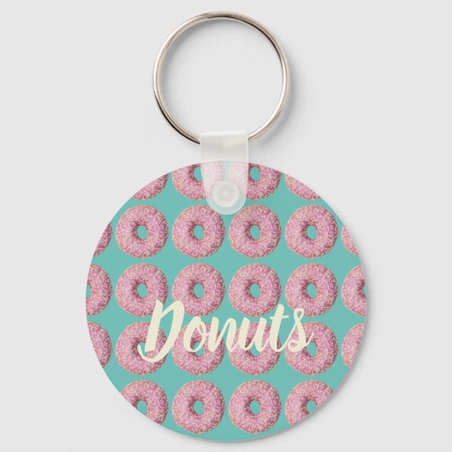Doughnut Vegan Pattern for Vegetarian Sweet Tooth Key Ring (Front)