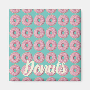 Doughnut Vegan Pattern for Vegetarian Sweet Tooth Magnet